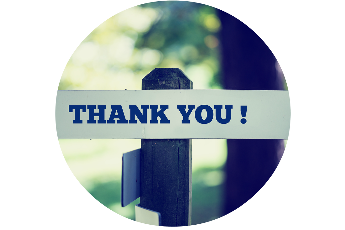 Thank You sign on a post